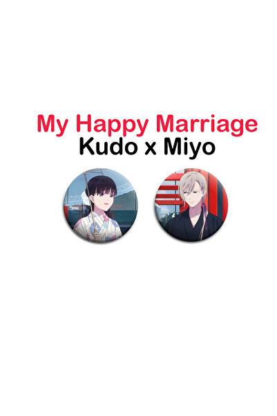 Akumastik Cuplul meu fericit Kudo x Miyo Set de 2 insignări - Set de insignăr...