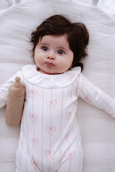 C&City بذلة للأطفال بأكمام طويلة وياقة وأحذية طويلة وشريط/وردي