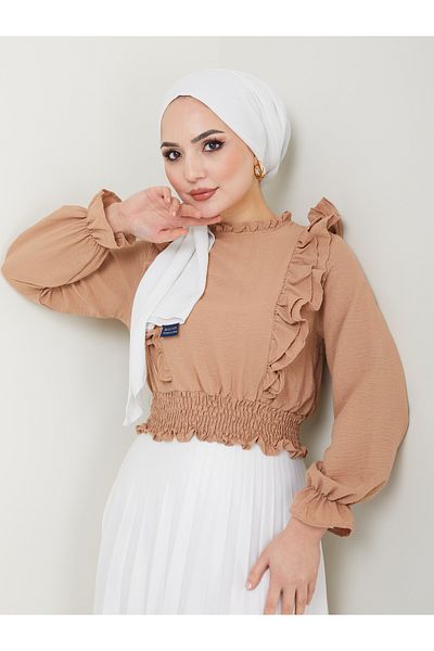 VOLT CLOTHİNG Ayrobin Rüschenbluse für Damen