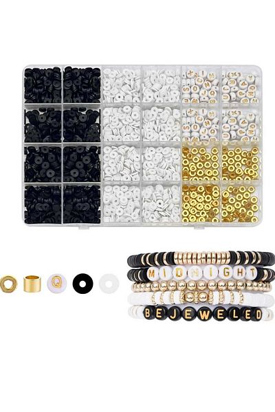 yiğit aksesuar Fimo bead Letter bead and spacer jewelry making set Hobby supplies 2