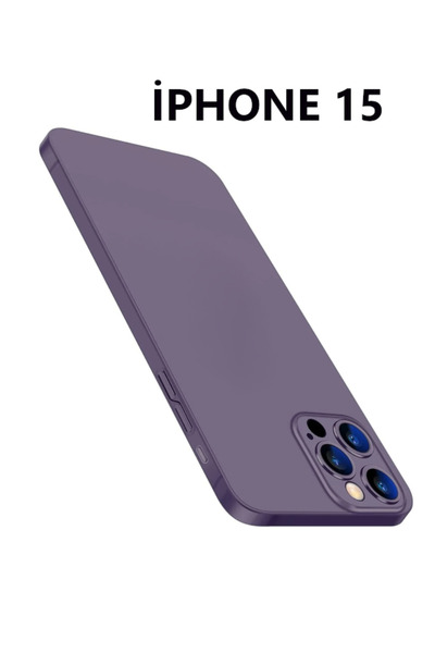 USIDE Iphone 15 Uyumlu Ultra Ince Yarı Saydam Kılıf Mat Yüzeyli Kirlenmez Kam...