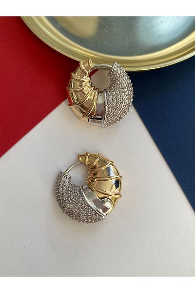 Pinery Jewels Vip Series - Seashell Brass Plated Earrings Pair