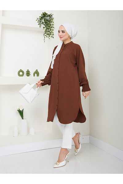 VOLT CLOTHİNG Dámská tunika Ayrobin s žebrovanou maxi délkou