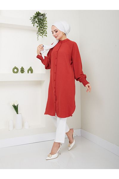 VOLT CLOTHİNG Gerippte Maxi-Tunika „Ayrobin“ für Damen