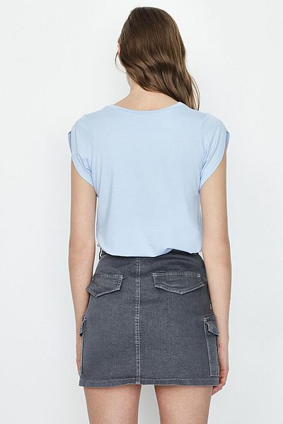 Select Moda Fusta mini cargo gri pentru femei