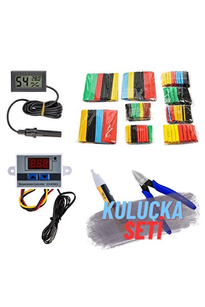 TLS Robotik 5 Parça Kuluçka için Dijital Termostat, Nem ve Sıcaklık Ölçer Higrometre Seti