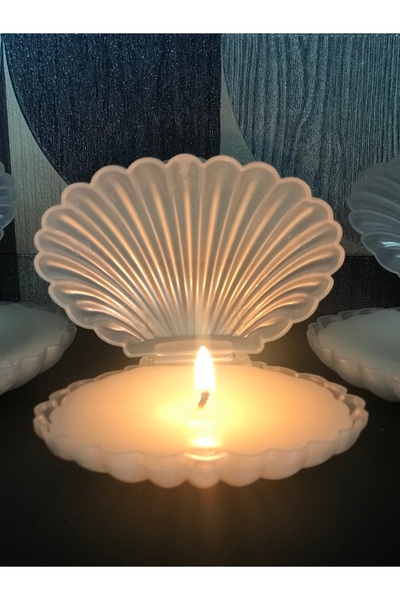 BlueDaisyCandle 25 adet mika kutulu midye mum , Düğün, Nişan, Nikah, Kına, Sü...