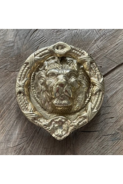 DMR BÜYÜK ASLAN MODEL AHŞAP KAPI TAK TAK GOLD PİRİNÇ ÇELİK KAPI TOKMAGI