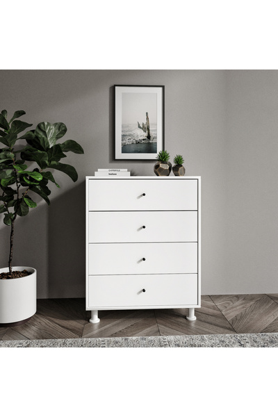 Genel Markalar Mobilya Hayal 4 Çekmeceli Beyaz Şifonyer