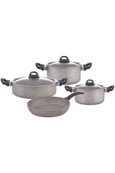 Hascevher Terra 7 Piece Granite Pot Set