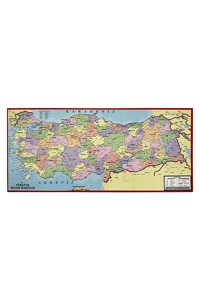KESKİN COLOR Puzzle Sharp Color Puzzle - 27X48 Cm, 81 Pieces, Framed Map of Turkey