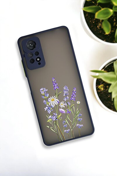 mooodcase Xiaomi Redmi Note 11 Pro Uyumlu Lavender Desenli Buzlu Şeffaf Lüx Telefon Kılıfı