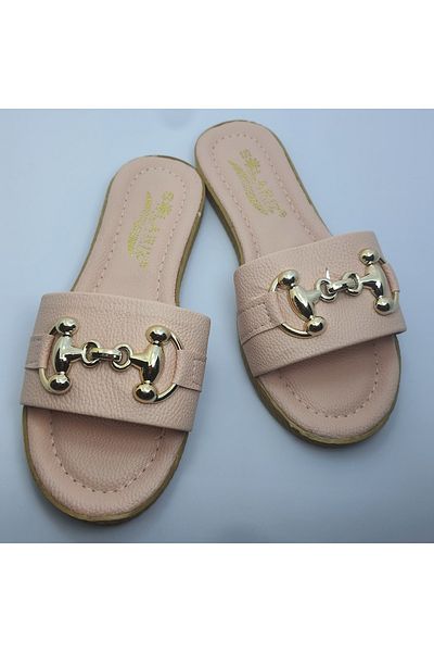 NewOneMall NewMallOne Women's White Daily Slippers Stylish Comfortable Buckle Home Sea Beach Guest Dowry Slippers
