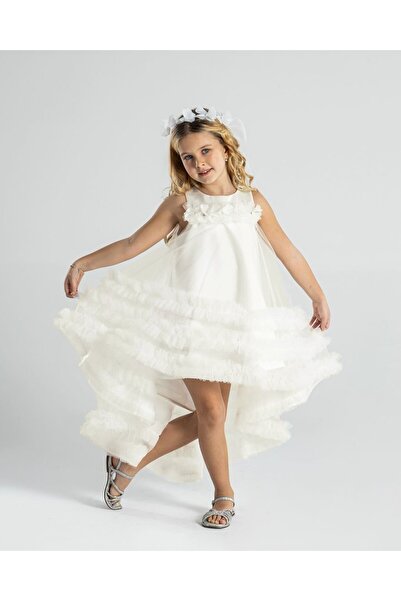 SIRRI Rochie de seara pentru fete prințesa visului roz și crem