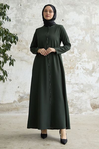 InStyle Χακί Χρωματιστή Πέτρα Κεντημένη Φούρνα