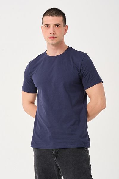Owut Collection Ανδρικό μπλουζάκι Navy Blue Crew Neck Slim Fit