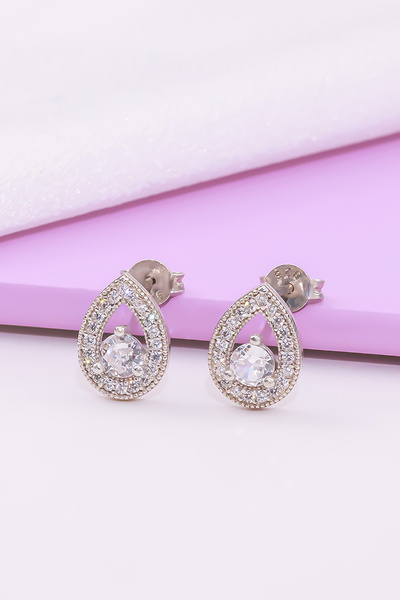 Miavi Silver 925 Ayar Gümüş Rodyum Damla Küpe