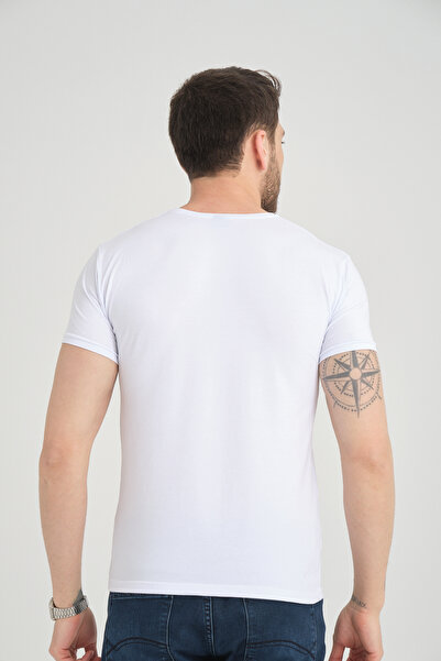 Varetta Ανδρικό μπλουζάκι με κοντό μανίκι από βαμβακερό λευκό λαιμόκοψη