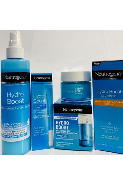 Neutrogena hydro Boost vucut spreyi+göz bakım kremi + nemlendirici krem + hiyaluronik asit water gel