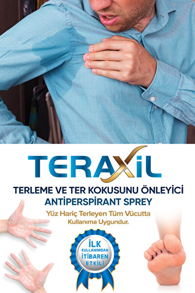 Teraxil El, Ayak, Koltuk Altı Terleme Ve Ter Kokusu Önleyici Sprey Deodorant Antiperspirant Unisex 50 ml