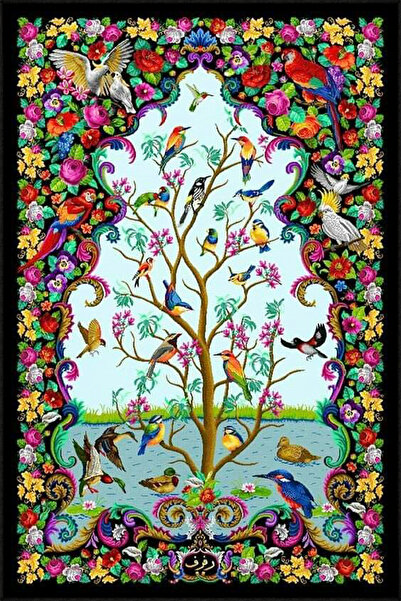 Rugs Modern Halı Covor decorativ modern cu modele colorate de copaci și motiv...
