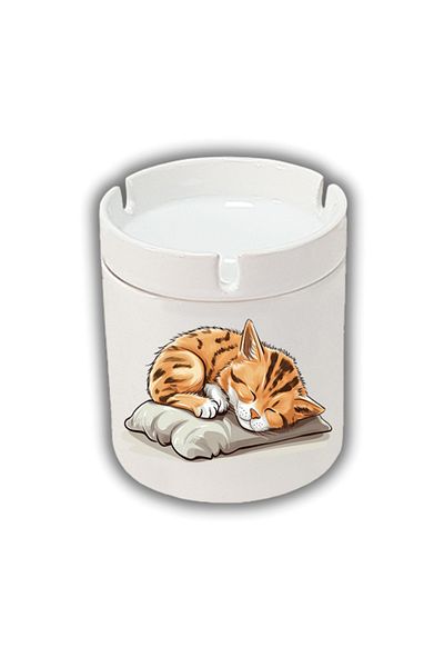 lili hediyelik Τασάκι με τυπωμένο τασάκι Sleeping Cat