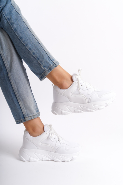 Moda Değirmeni Pantofi albi de damă BG1172-101-0008