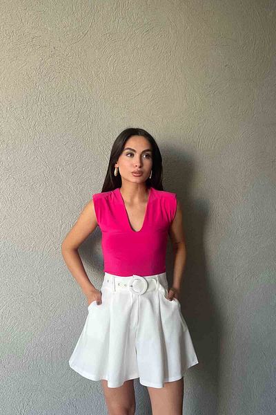 Seda Yalçın Atelier Fuchsia Padded Detailed Blouse