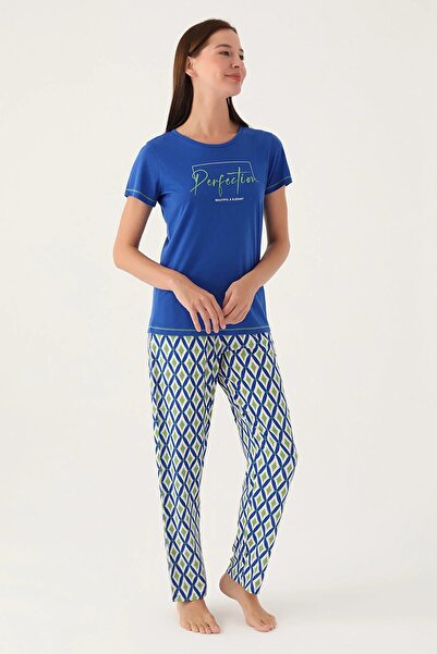 Arnetta RAHAT YAKA YUMUŞAK DOKULU KISA KOLLU KADIN PİJAMA TAKIM