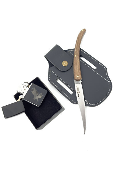 SürLaz El Yapımı Outdoor Kıl Çakı Kılıflı & İsme Özel Figürlü Çakmak