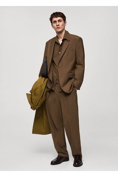 MANGO Man Regular Cut Cloth Pants with Pens