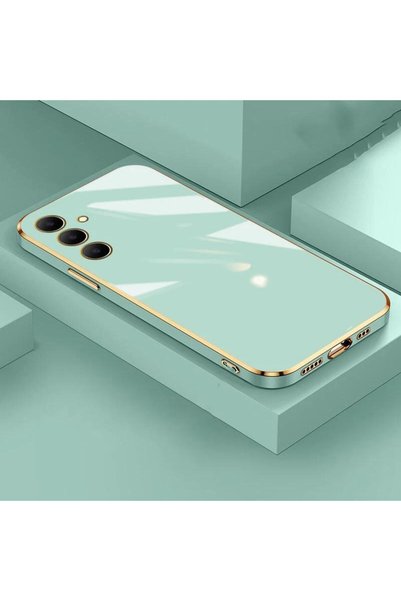 Rivor Samsung Galaxy M34 5G Uyumlu Kılıf Parlak Kenarlı Altın İşleme Kamera K...