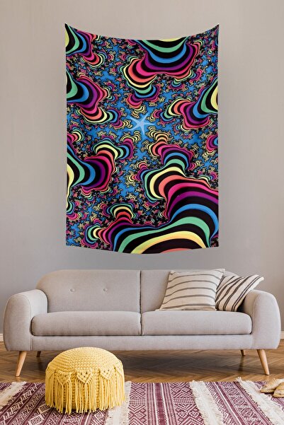 KanvasSepeti Космічна психоделічна настінна покриття олійною фарбою з фактурою