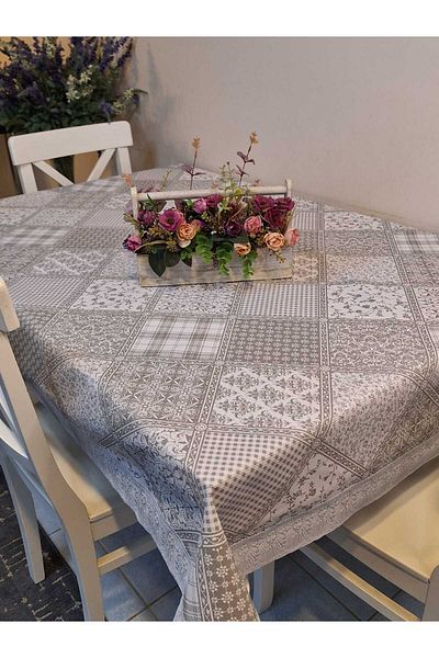 Başak Ev Tekstili Pânză uleioasă din PVC cu model, ștergabilă, anti-alunecare, 120x150 - Față de masă gata