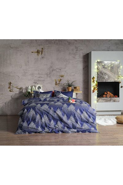 Doqu Home طقم غطاء لحاف Ranforce Charm فردي - أزرق داكن