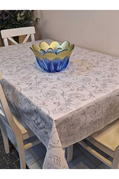 Başak Ev Tekstili Pânză uleioasă din PVC cu model, ștergabilă, anti-alunecare, 120x150 - Față de masă gata