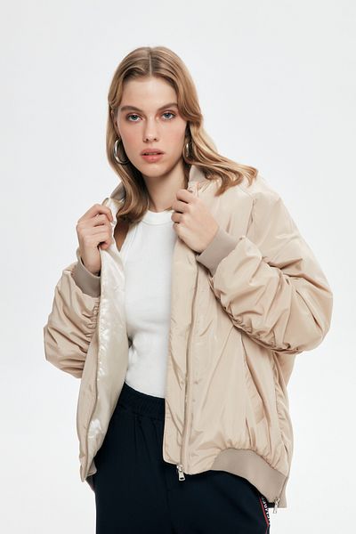 Quzu Oversize Puffer Jacket Beige