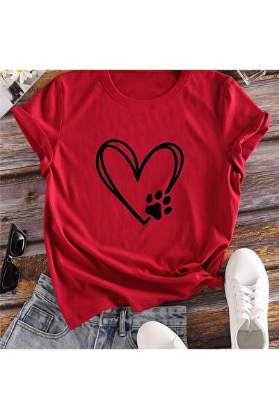 GALASHOP تي شيرت نسائي مطبوع عليه رسوم متحركة Love