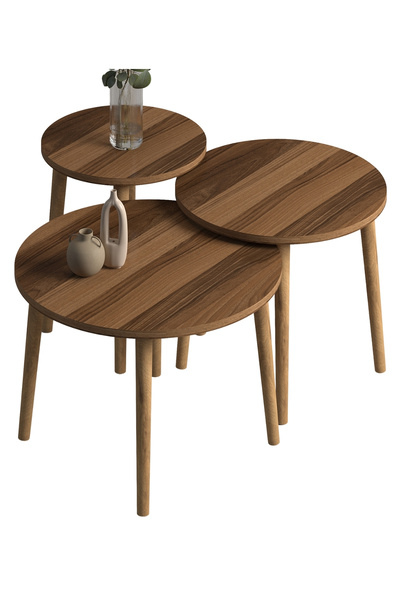 Monte Sehpa Roma 3lü Ortasehpa Ceviz