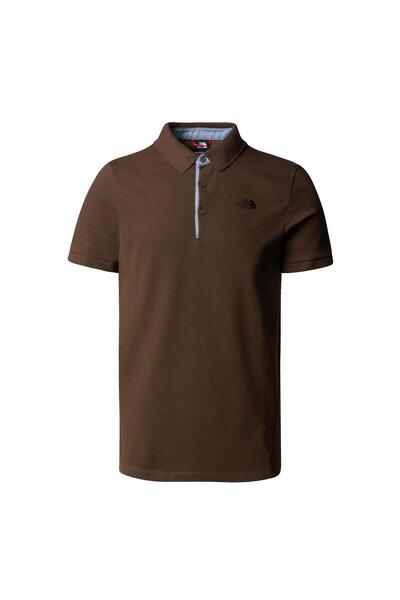 THE NORTH FACE Premium Polo Piquet Erkek T-Shirt Kahverengi