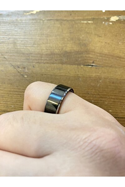celikchi Erkek Siyah Renk Gümüş Detay Tungsten Yüzük
