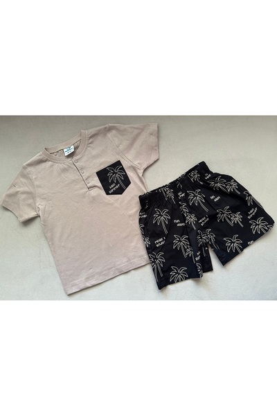 SANTRALBEBE Komplet kratkih hlača za dečake Palm Sa deznom