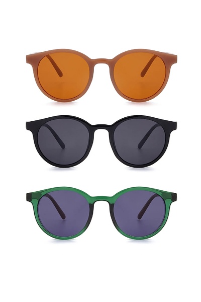 GlimmerGroove مجموعة من 3 نظارات شمسية للجنسين