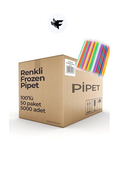 FİGANLAR Colorful frozen pipette 100 pieces 50 packs 5,000