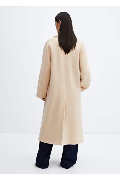 MANGO Woman Klapalı Manteco yünü palto