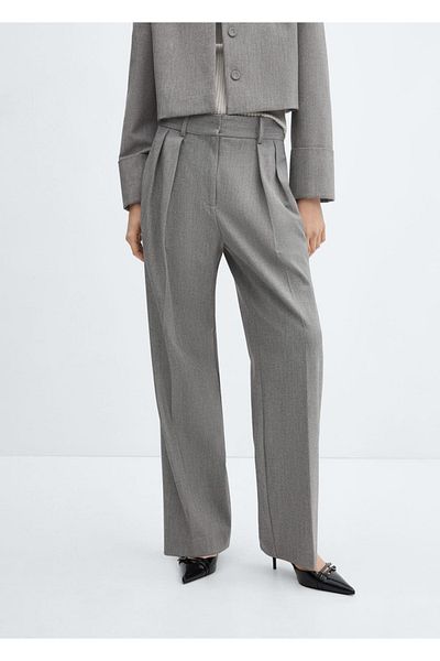 MANGO Woman Pants of pleated fabric
