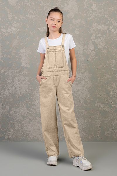 DMB BOYS & GIRLS 9-14 Year Old Cotton Girl's Gabardine Jumpsuit