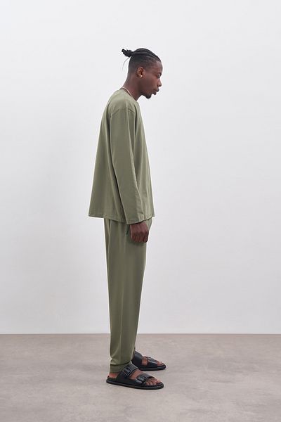 COLORDS Men's Crew Neck Long Sleeve Pajama Set