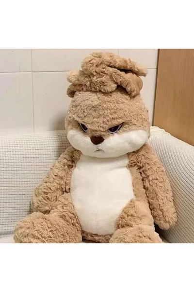 NB market Angry rabbit plush toy 30cm soft cute long-eared sweet rabbit