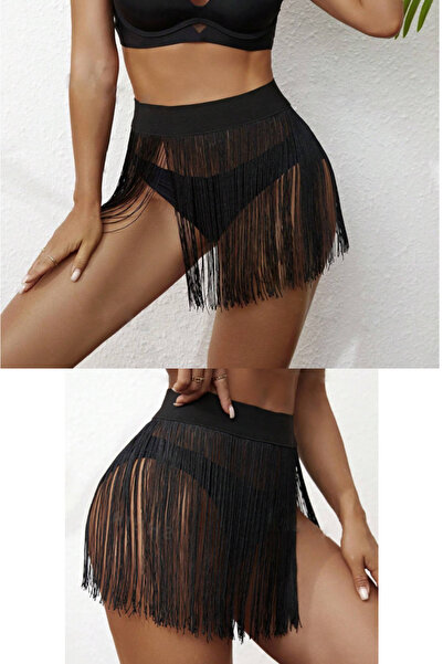 BENİMOLMALI Pareo Etek Mini Etek Saçaklı Etek Tango Etek Beachwear Püskül Etek